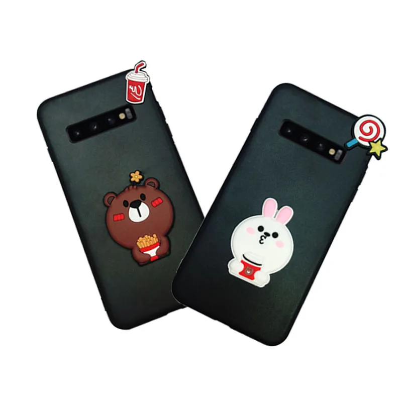 DIY 3D чехол с милым медведем для Samsung Galaxy S10 Plus мягкие силиконовые чехлы S7 S8 S9 Lite S10e