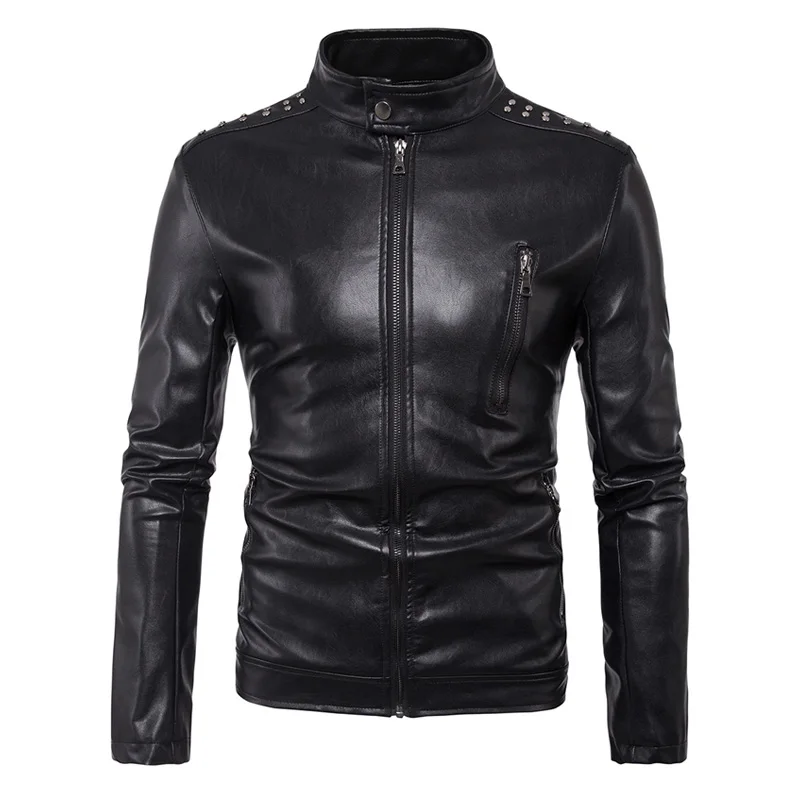 stand collar mens leather jacket_01