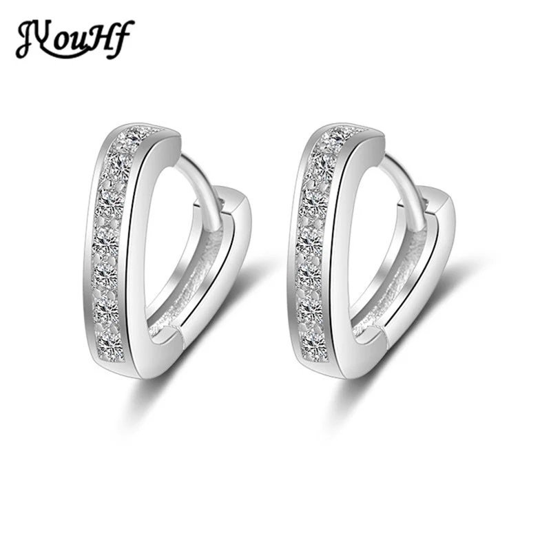 

JYouHF Fashion Simple Single Row V Shape Cubic Zirconia Stud Earrings for Women White Gold Color Geometric Earrings Jewelry