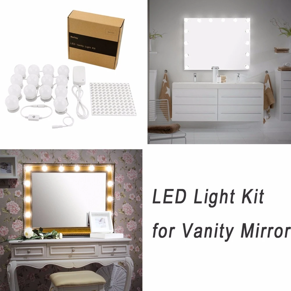 Hollywood Diy Vanity Lights Strip Kit For Lighted Makeup Dressing Table Mirror Plug In Led Lighting Fixture Hollywood Vanity Table Mirror For Makeupmirror For Makeup Aliexpress