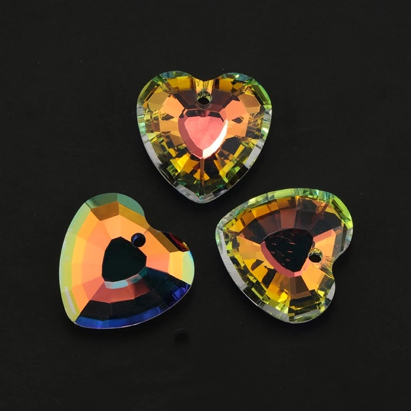 Лучшее качество, 12 видов хрустальных подвесок, хрустальные треугольные бусины в форме сердца, стеклянные бусины для изготовления ювелирных изделий, ожерелья, серьги