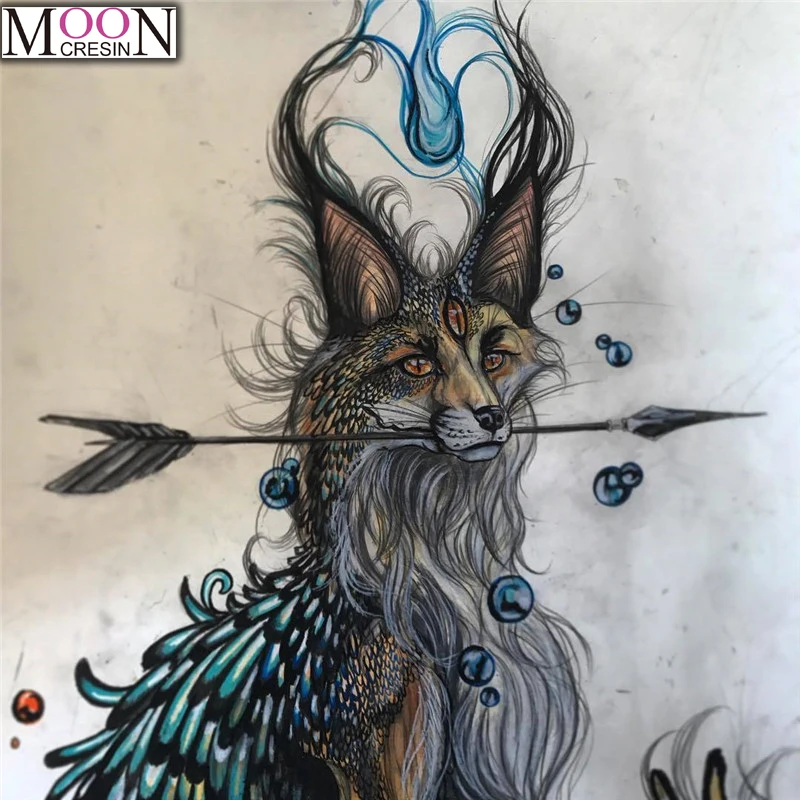 

MOONCRESIN DIY Diamond Embroidery Feather Animal Diamond Painting Cross Stitch Full Square Rhinestones Mosaic Home Decor Cartoon