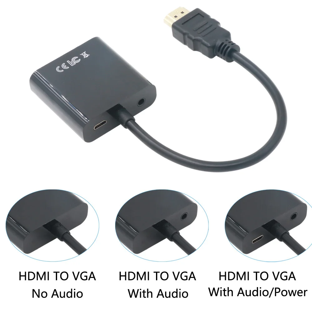 Переходник HDMI в VGA кабель преобразователь цифрового сигнала аналоговый разъем hdmi
