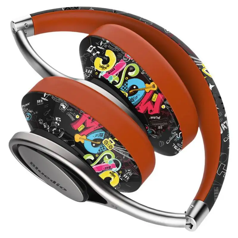 

Graffiti style Bluetooth Headphones Over Ear with Carring Case 3D Stereo Lightweight Stylish Wireless Headset with Microphone