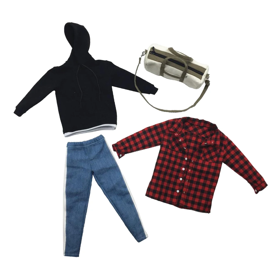 1//6 Scale Man Stylish Clothings Jean Jacket for 12/'/' Hot Toys BJD Model Body