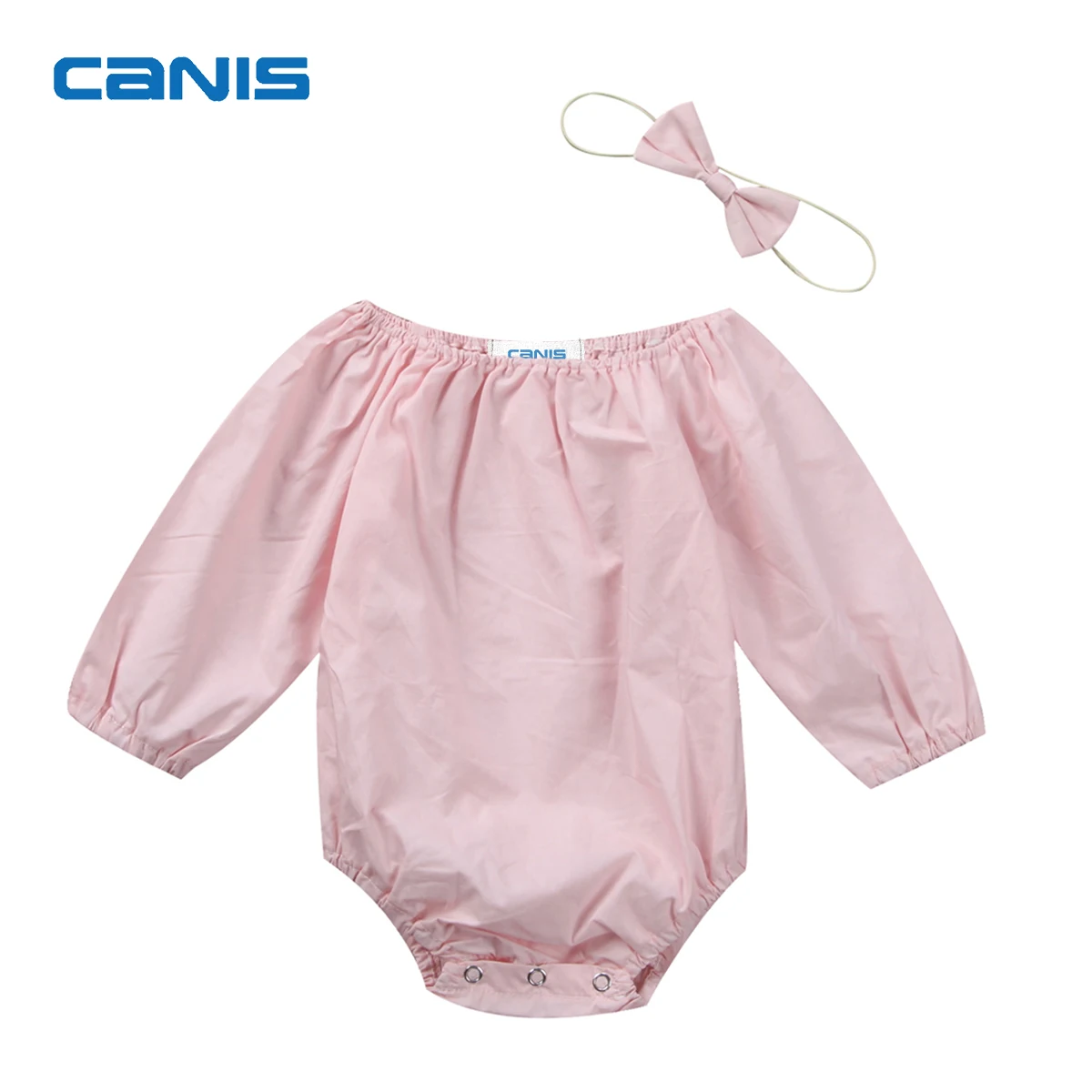 Children Kids Baby Girls Bodysuit Solid Long Sleeve Cotton Bodysuit