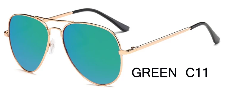 MIZHO дешевые коричневые линзы унисекс металлические желтые женские очки пилота зеркальные брендовые дизайнерские солнцезащитные очки авиадор для мужчин лето - Цвет линз: MTYJ037 GREEN C11