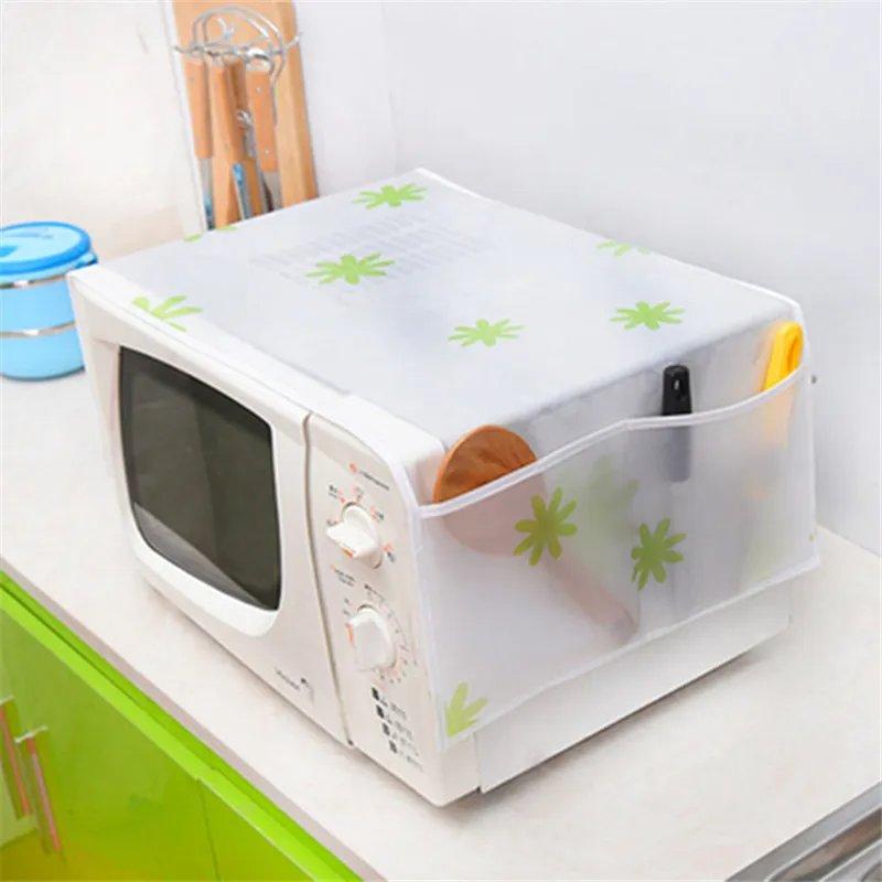 Microwave Oven Cover Kitchen Oil Dust Waterproof Double Pockets Kitchen