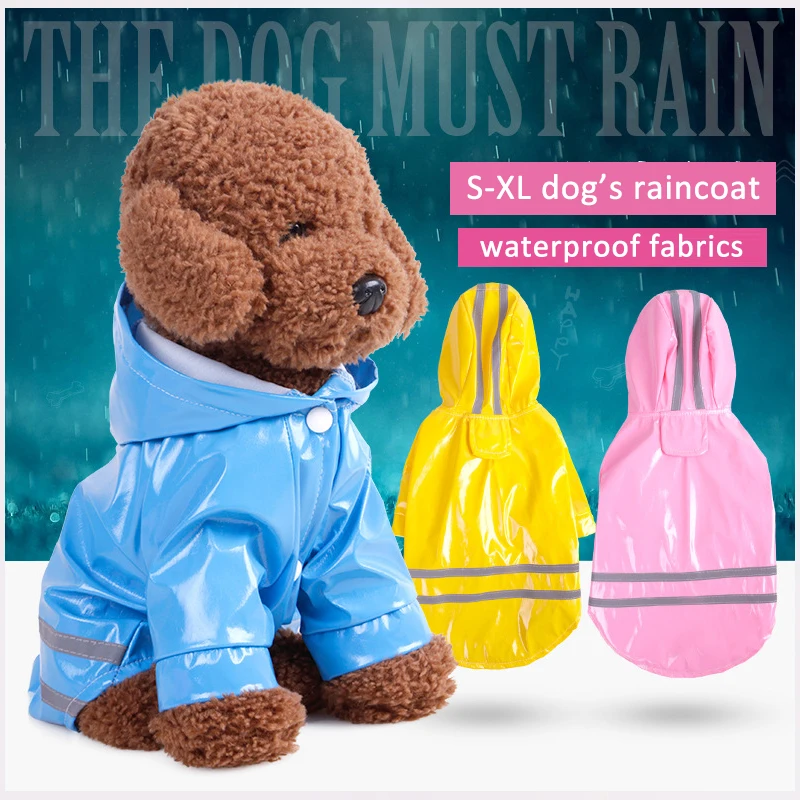 Small dog rain slicker umbrella for dogs clothes raincoat pet small