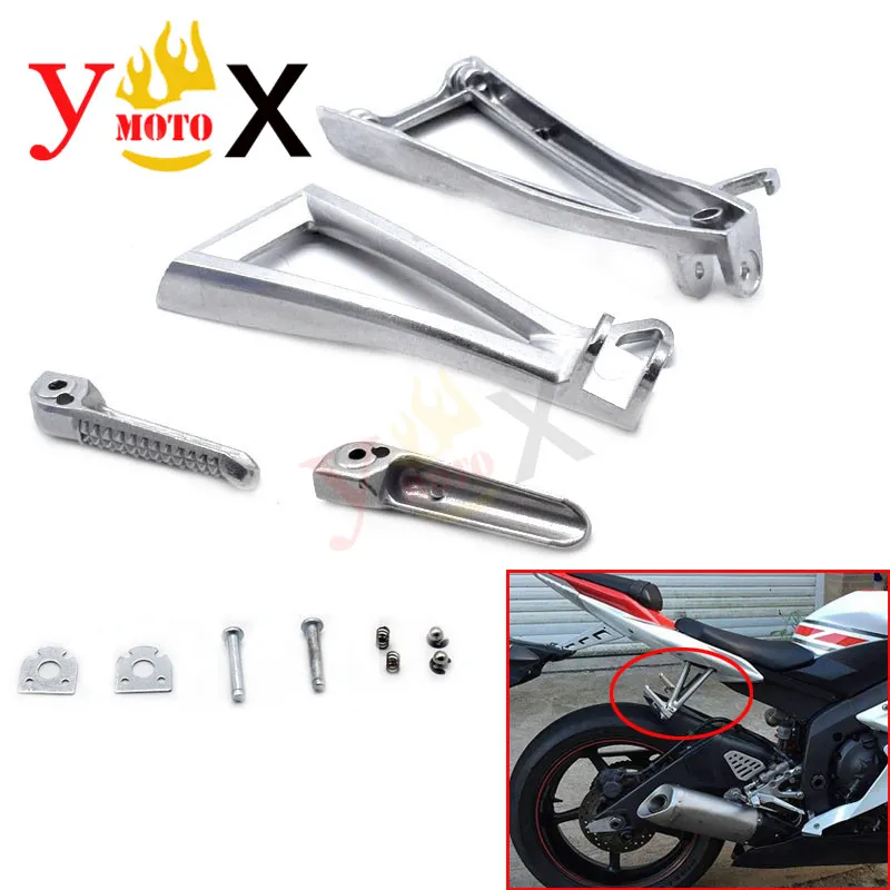 Мотоциклетные Задние подножки педали с кронштейном для Yamaha YZF R6 YZFR6 2006 2016 2007 2008 2009