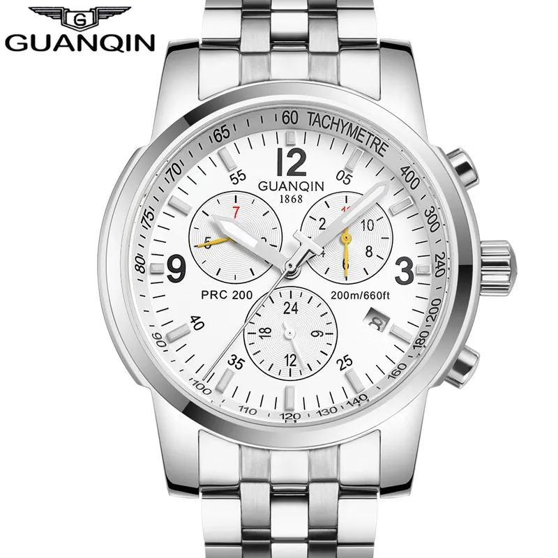 

Mens Watches GUANQIN Watch Men Automatic Self-Wind Luminous Clock Sport Full Steel Wristwatch Relogio Masculino