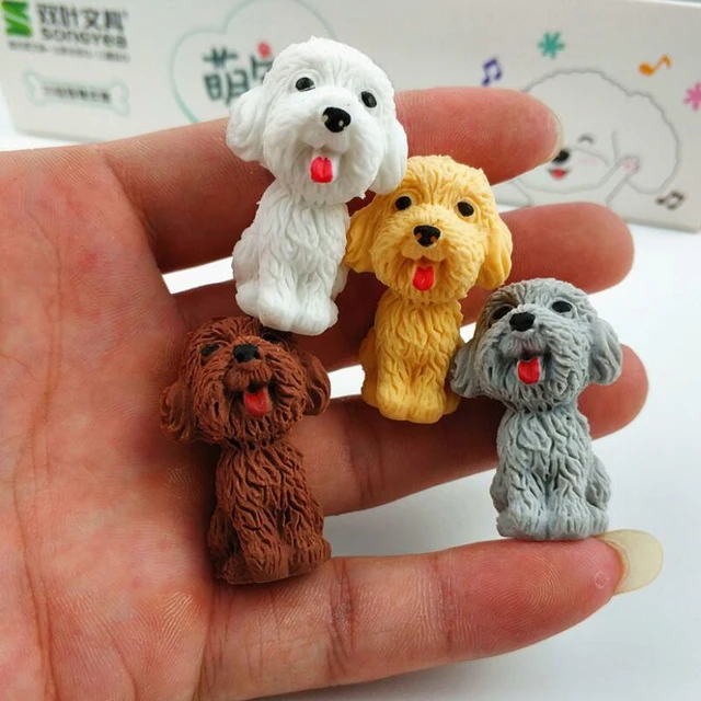 1pcs/lot Cute Mini Dog Eraser Cartoon Animals Pet Rubber Eraser