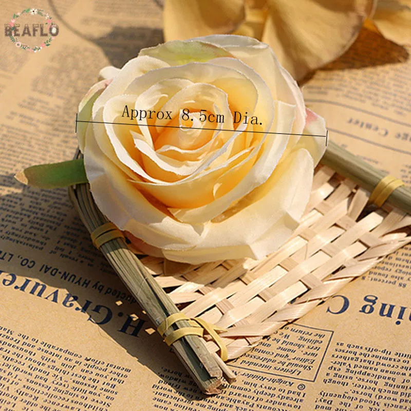 10PCs/lot DIY Rose Artificial Flower Heads Bride Bouquet Silk Flower Wedding Arch Flower Arrangement Accessories 8.5cm Dia 10PCs/lot DIY Rose Artificial Flower Heads Bride Bouquet Silk Flower Wedding Arch Flower Arrangement Accessories 8.5cm Dia