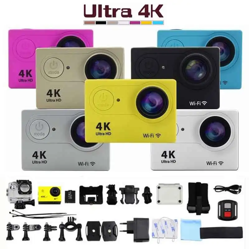 Экшн-камера Ultra HD 4 K, Wi-Fi, 2,0 дюйма, 170 градусов, 30 м, для подводной съемки, водонепроницаемая, профессиональная камера на шлем, Спортивная камера с дистанционным управлением