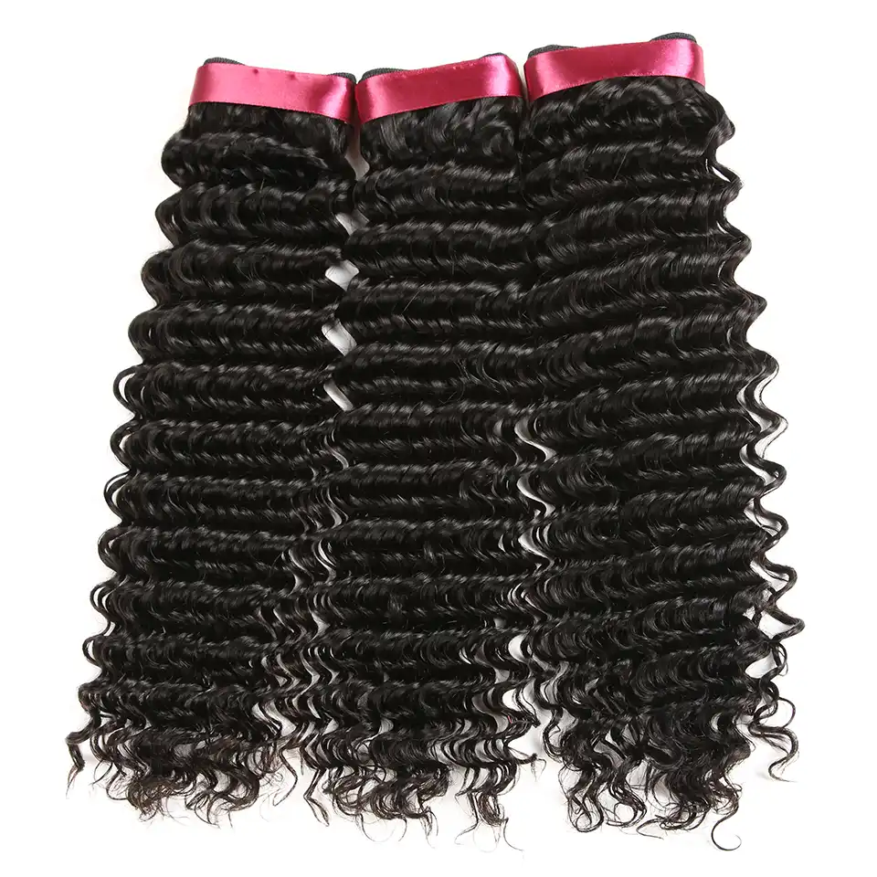 karizma deep wave brazilian hair weave bundles 4 pcs/lot 100% human hair  bundles deal non remy hair extension natural black