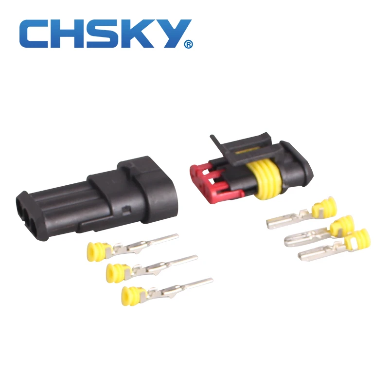 

CHSKY 2 pieces 3 pins wire connector sealed Waterproof hid Connector model Dj7031-1.8 Modified Car Plug