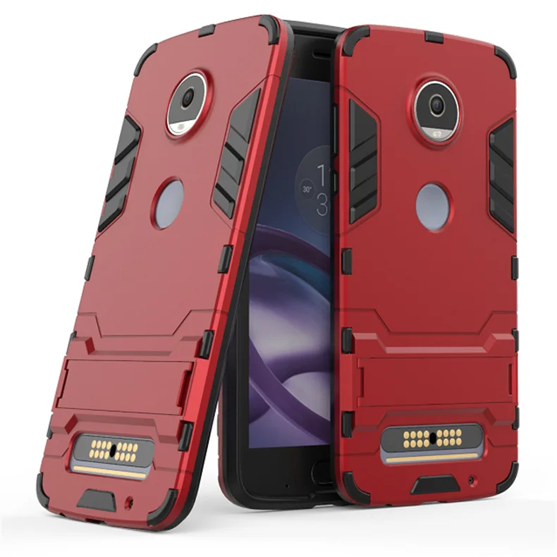 

for Motorola Moto Z2 Play XT1710 5.5" Shockproof Stand Hard case for Motorola Moto G6 Plus G6+ Combo Armor iron Man Back cover