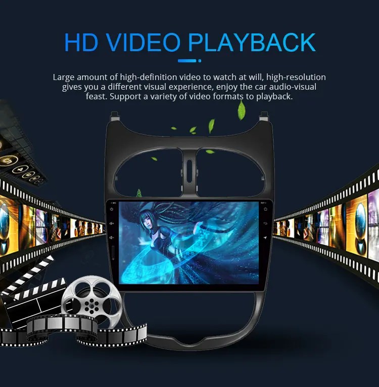 Flash Deal LJHANG 9" Android 9.0 Car Radio Multimedia Player For Peugeot 206 2000-2014 2015 2016 GPS Navi 1DIN Auto Stereo HeadUnit WIFI fm 4