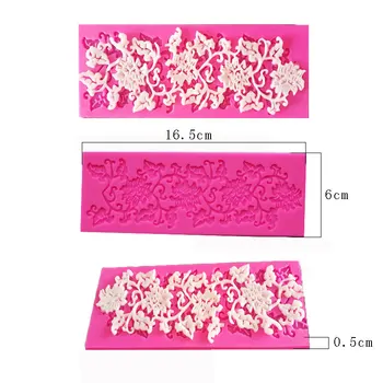 

Kitchen Bakeware Cake Tools Silicone Baking Sugar Lace Flower Pattern Chocolate Cake Pad Decoration Die Mold Mould 2pc/lot