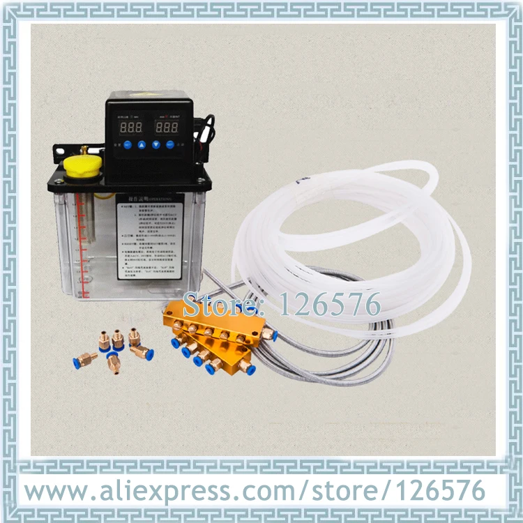 Full set 1.5L Electric Auto Lubrication Pump CNC Digital electronic