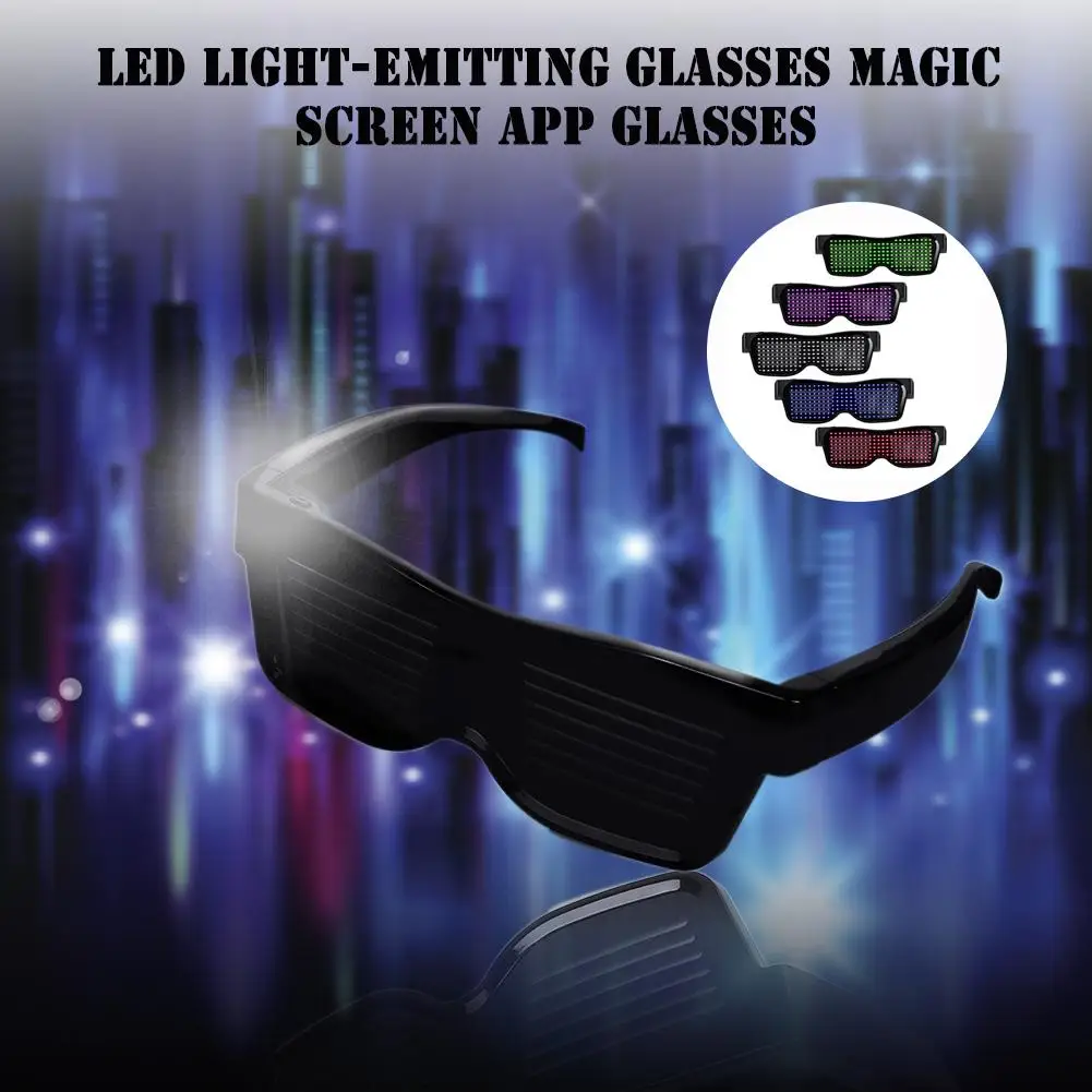 Magic Bluetooth Led Party Glowing Glasses APP Control Luminous Glasses EDM DJ Electro Syllables Halloween Party Eyeglasses