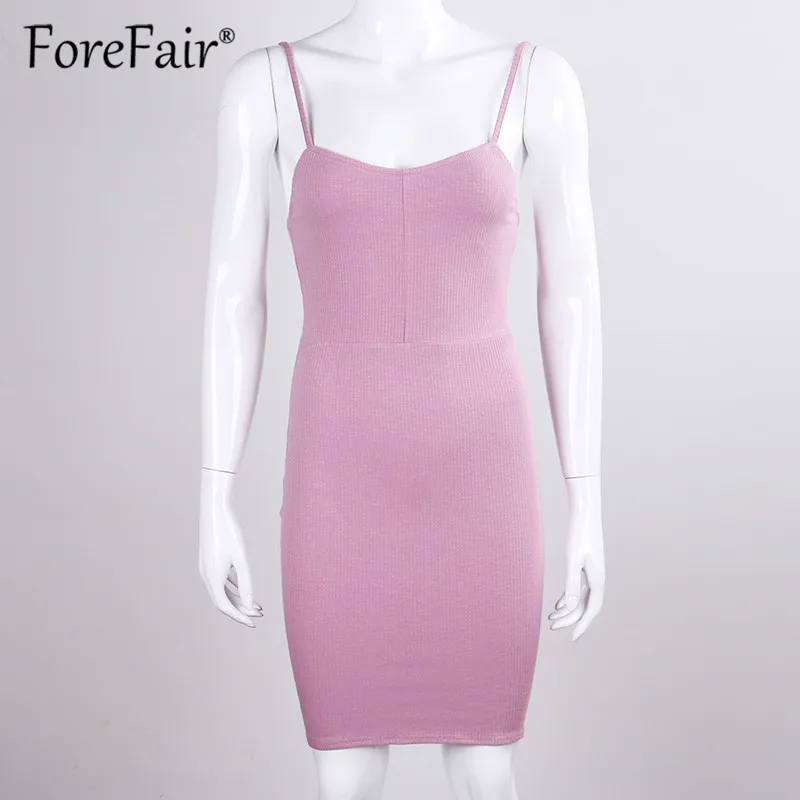 Forefair вязаное хлопковое платье женская одежда 2019 Мини летние платья дамы спинки