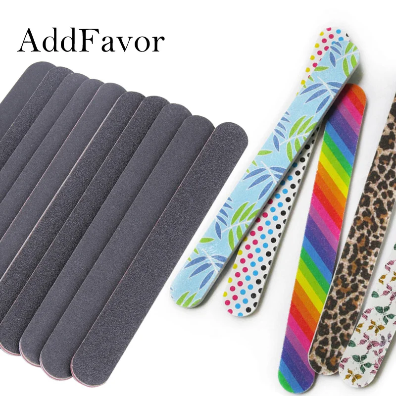 

Addfavor 5PCS Nail File 100/180 Grit Sanding Buffer Block Emery Board Files For Nails Art Pedicure Manicure Tools Black