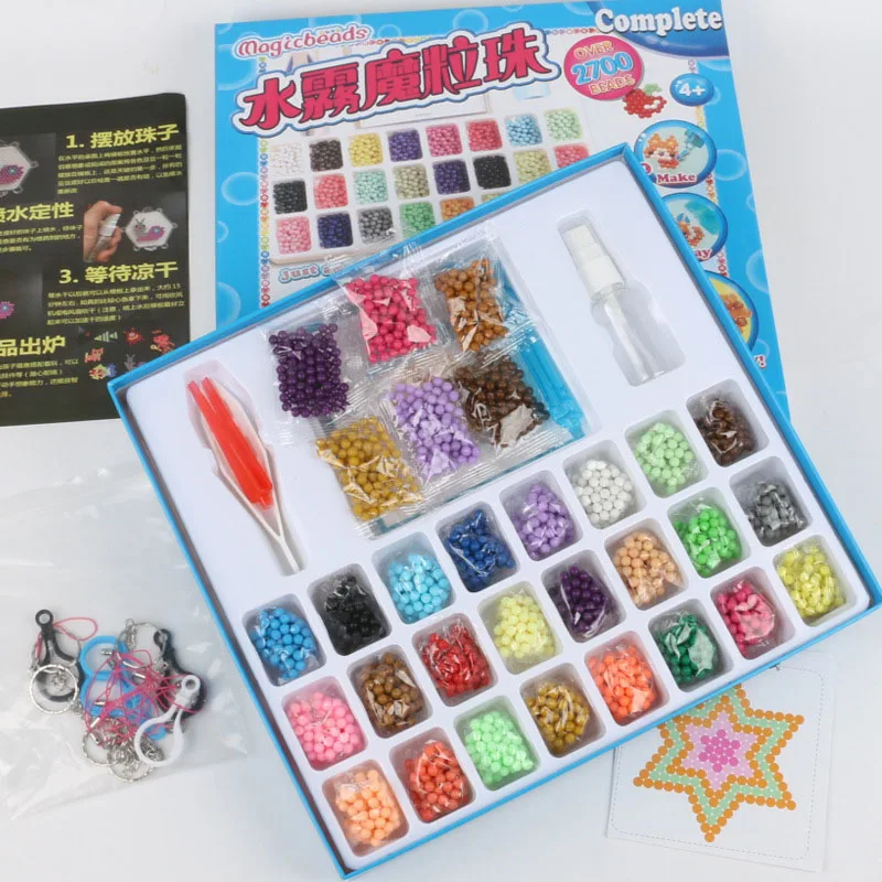 

Handmade educational toys children's suit ball game new 24 color 3D Aquabeads puzzle DIY water spray magic aquarium bead