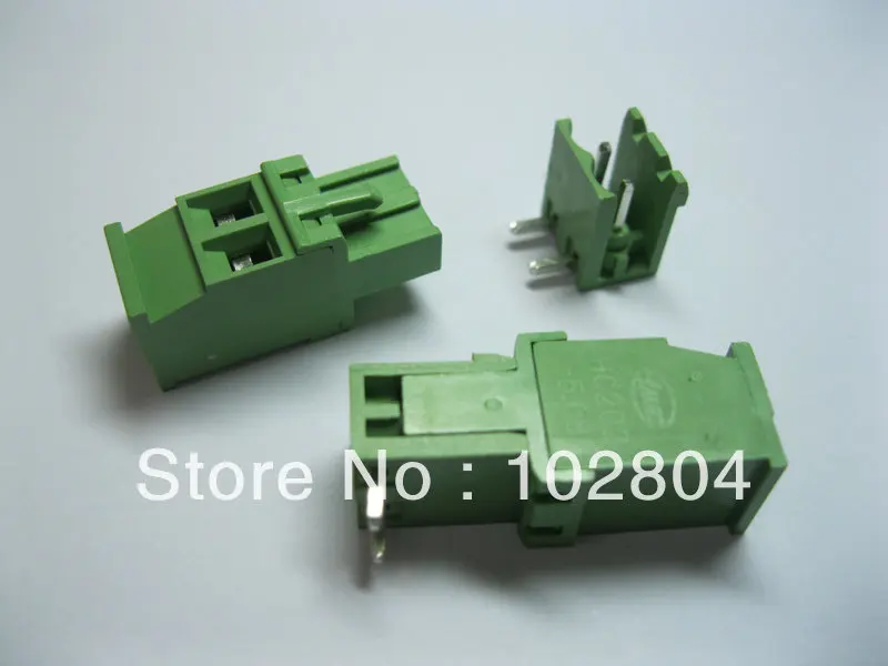 

100 Pcs Pitch 5.08A 5.08mm 2way/pin Angle-pin Screw Terminal Block Connector Pluggable Type 2EDCD-5.08A-2EDCR Green HOT Sale