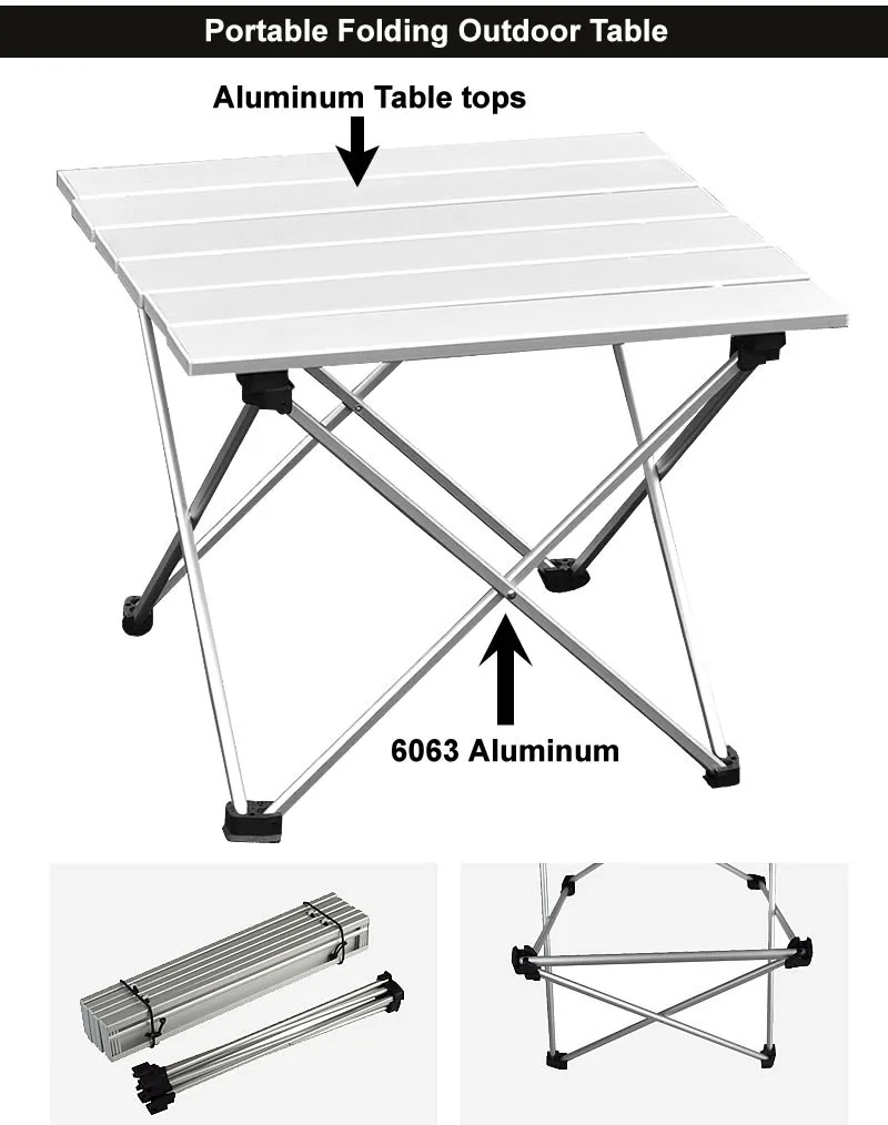 Портативный складной стол, мебель для пикника, алюминиевый сплав