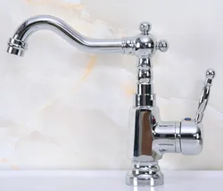 Polished Chrome Brass Swivel Spout One Hole/Handle Kitchen/Bar Bathroom Sink Faucet Hot&Cold Mixer Tap anf924