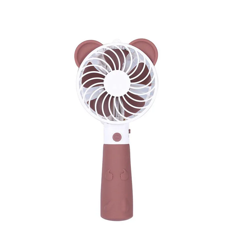 

Brown Mini Usb Handheld Selfie Sticks With Rechargeable Air Cooling Fan Travel Home Student Dormitory Portable Desktop Office Fa