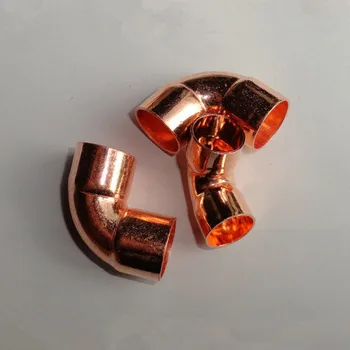 

5pcs 1/4" Inner Diameter 6.35mm x 0.8mm 90 Degree Elbow Copper End Feed Plumbing Pipe Fitting for gas water oil