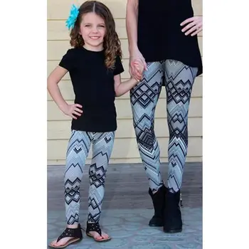 

Mother Daughter Family Stretchy Leggings Mom Kids Girls Pencil Pants