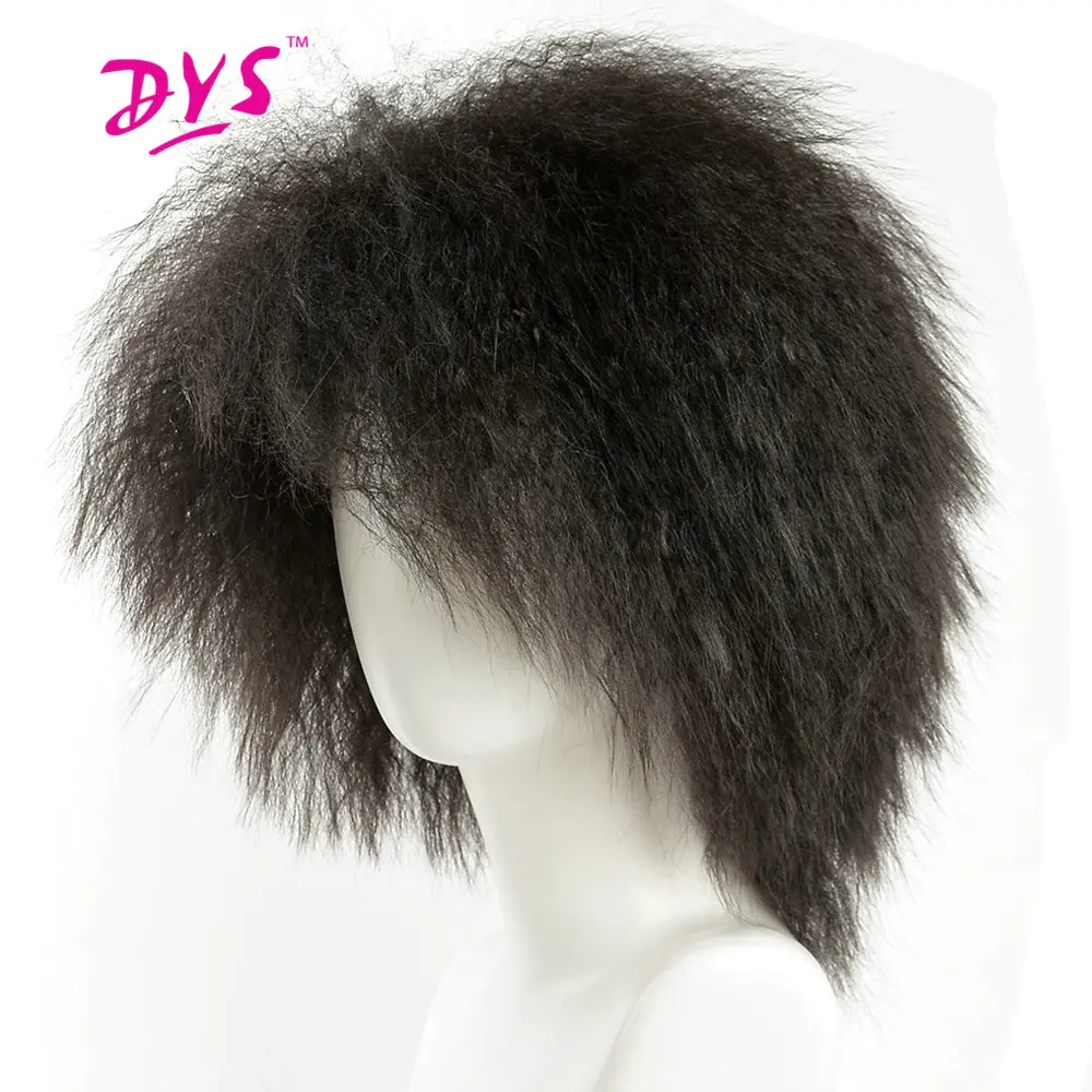 Deyngs короткие кудрявые прямые синтетические мужские парики натуральный черный коричневый цвет Жаростойкие ни кружева прическа с взрыва для мужчин