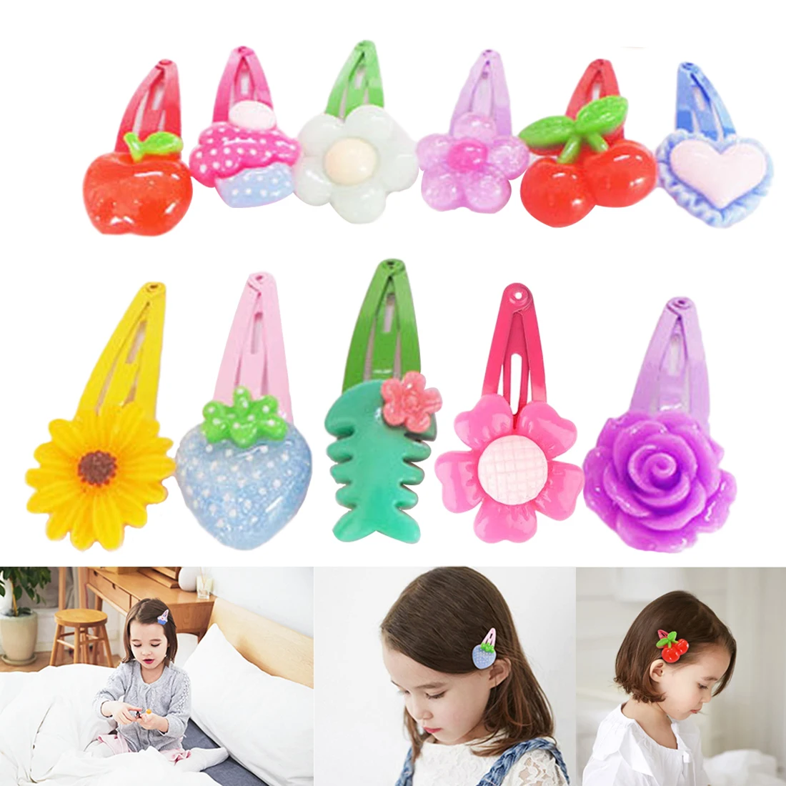 10 PCS Wholesale Mix Color Styles Flower Cartoon Assorted Lovely Kids Girls Woman HairPin Clips Hair Accessories Jewelry 10 PCS Wholesale Mix Color Styles Flower Cartoon Assorted Lovely Kids Girls Woman HairPin Clips Hair Accessories Jewelry