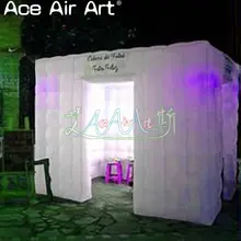 Мобильный Цвет Изменение светодиодное освещение надувная фотобудка Куб Стенд пользу, вечерние Стенды для свадьбы и мероприятий