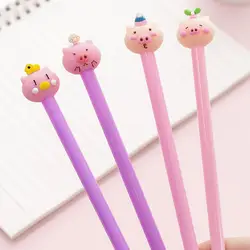 4 шт. корейские милые кавайные розовые свиньи гелиевая ручка, новинка креативные забавные мультипликационные животные девушка подарок