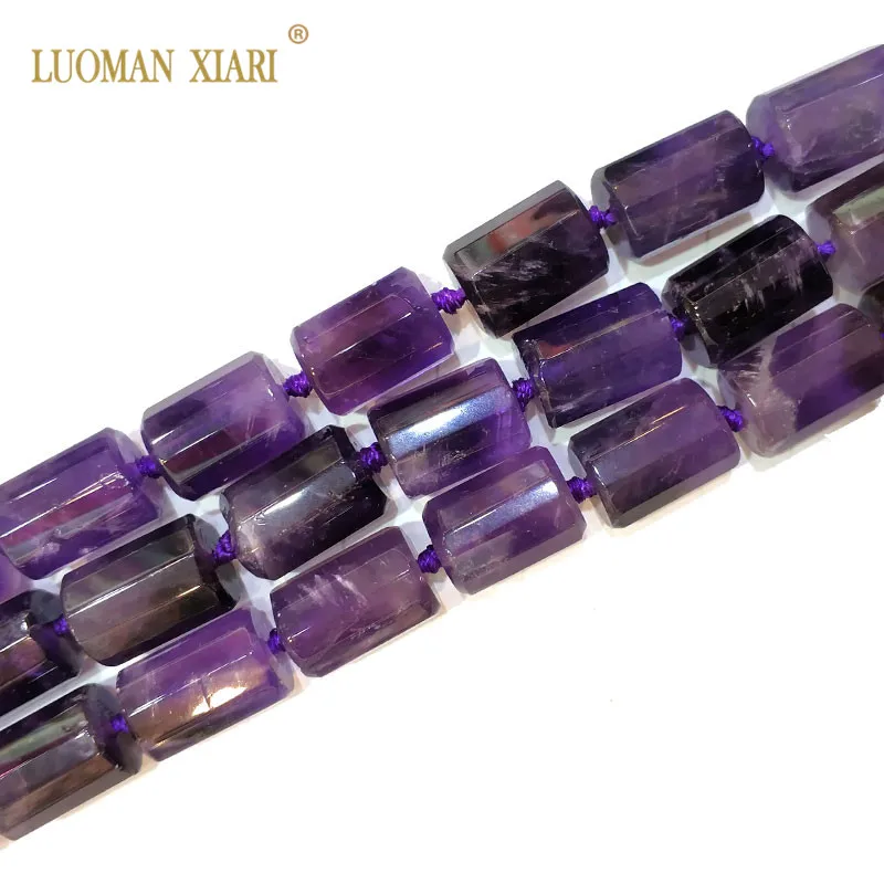 100% Natural Amethysts Cylindrical Shaped Facted Beads For Jewelry Making DIY Bracelet, Necklace Size 11*16 mm Strand 15 100% Natural Amethysts Cylindrical Shaped Facted Beads For Jewelry Making DIY Bracelet, Necklace Size 11*16 mm Strand 15