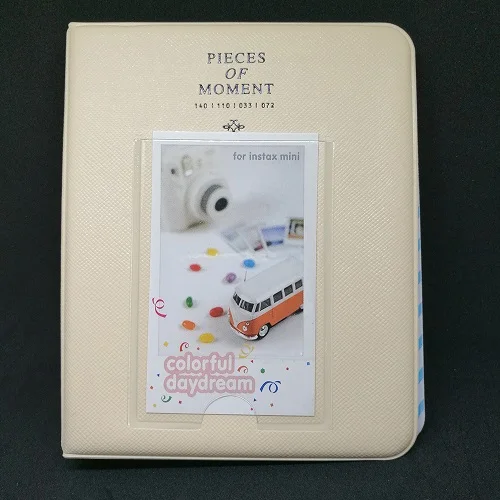 64 карманы для ЖК-дисплея с подсветкой Fujifilm Instax Mini Плёнки Fuji Instant Mini 8 7s 70 25 50s 90 визитная карточка моменты фотоальбом - Цвет: Beige