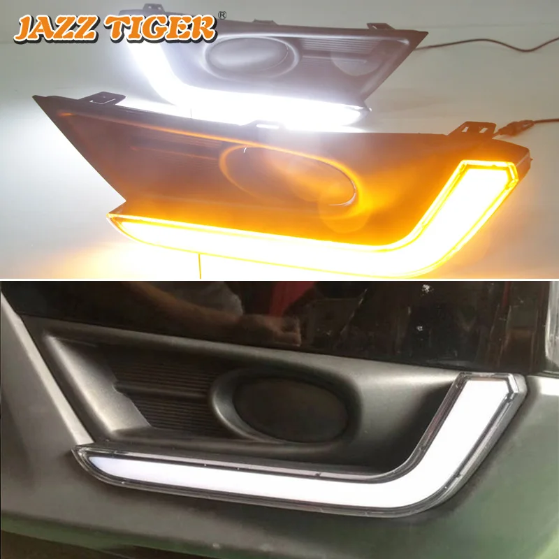 

JAZZ TIGER 2PCS Yellow Turn Signal Function Waterproof ABS LED Daytime Running Light LED DRL For Honda CR-V CRV 2017 2018