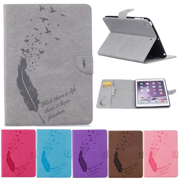 

For Ipad Mini 1 2 3 Cartoon Bird Feather PU Leather Stand Cover For Apple ipad Mini3 case Tablet Protective Cover Fundas Coque