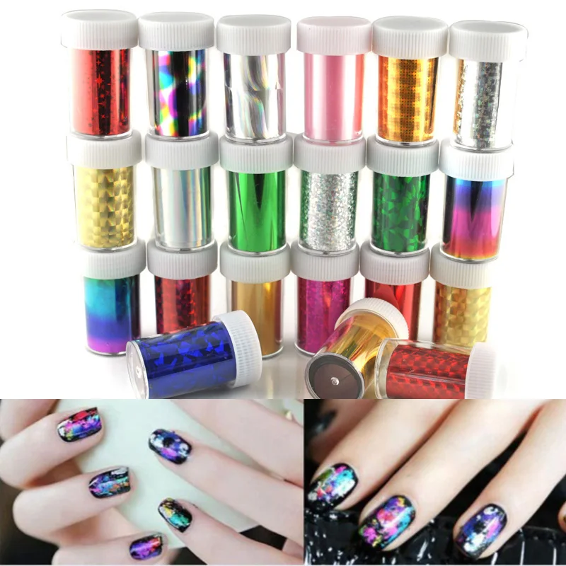 1000 jars Nail Art Polish Transfer Foils Sticker Rolls Nail Polish Wrap