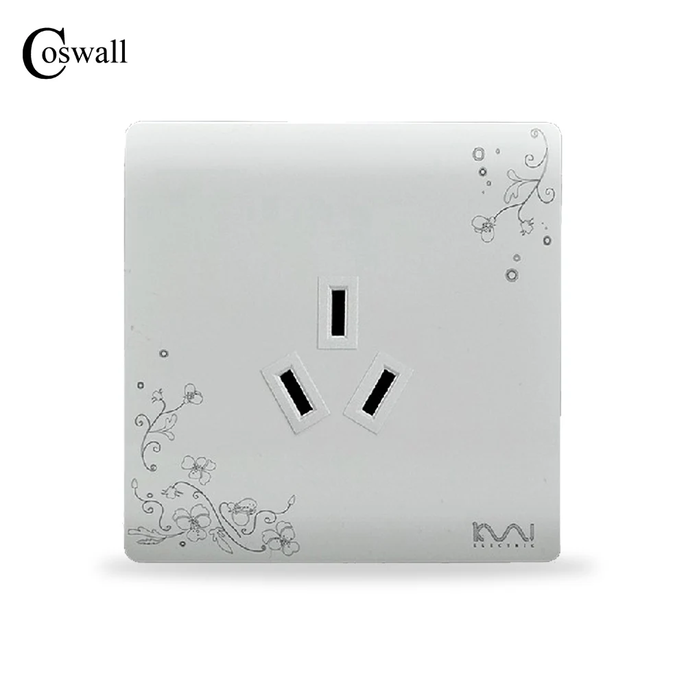 Coswall Fashion Wall Electrical Socket 3 Hole Power Outlet Ac 110 250V huismerk kopen in de aanbieding