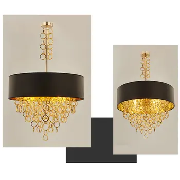 

D60/80cm gold metal tassels fabric shade Pendant lights lamps gold inside pendant hanging lamp Dining room Bedroom Hotel light