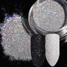 2 шт Блестки для ногтей порошок пыль Блестящий Белый Черный хлопья пигментный гель лак для ногтей с блестками для украшения ногтей маникюр