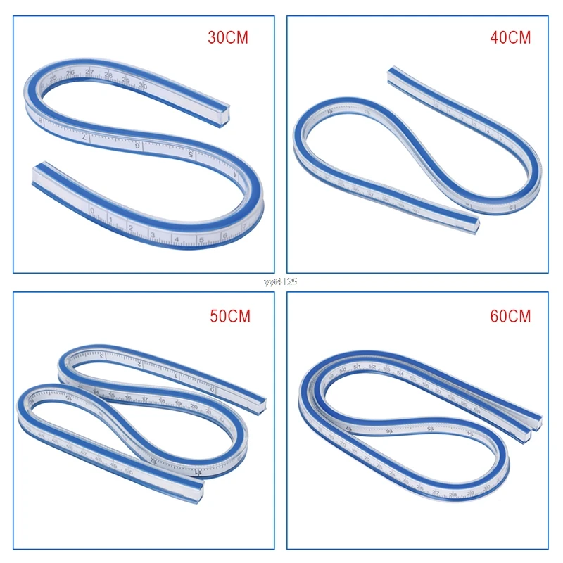 1 шт., 4 варианта на выбор, Гибкая Кривая линейка, инструмент для рисования, инструмент для рисования, принадлежности для изготовления бумаги, гнущийся кривой инструмент для рисования, инструмент для шитья