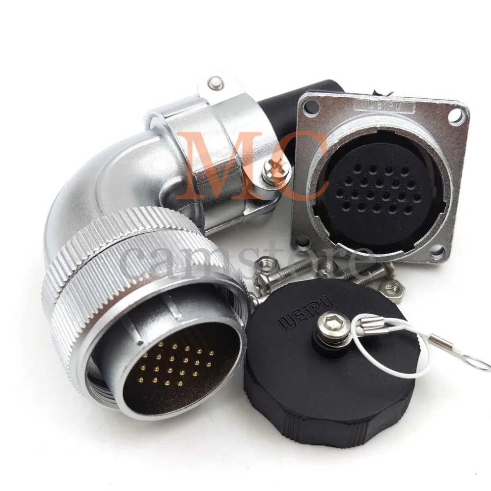 

WEIPU WS28 20pin waterproof power connectors, industrial bulkhead Circular plug socket,20 wires Metal Aviation Plug Socket 5A