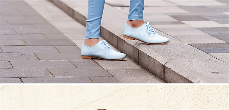 STQ 2020 Spring Women Oxford Shoes Ballerina Flats Shoes Women Genuine Leather Shoes Moccasins Lace Up Loafers White Shoes 051