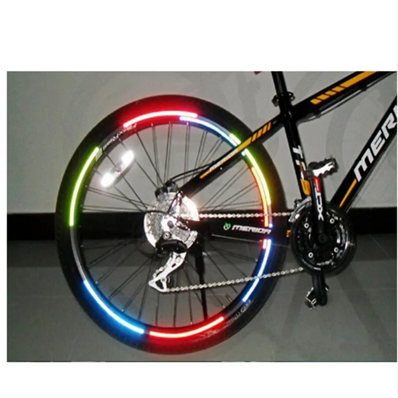 1PCS Bicycle Reflector Fluorescent MTB Bike Bicycle Sticker Cycling Wheel Rim Reflective Stickers Decal Accessories 21.5*10.5cm